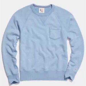 Todd Snyder X Champion light blue sun faded pocket sweatshirt